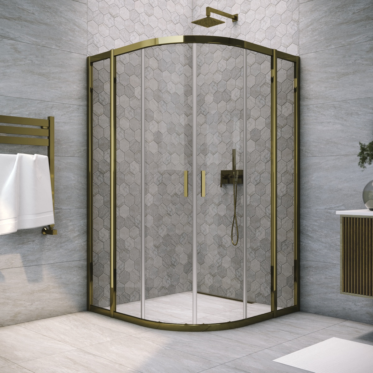 Душевой уголок Vegas Glass ZS TUR NOVO h1900 120 05 07, профиль бронза, стекло графит