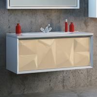 Тумба с раковиной Marka One Romb 90П vanilla