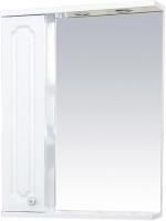 Зеркало-шкаф Misty Александра 55 L белый металлик