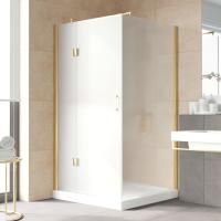 Душевой уголок Vegas Glass AFP-Fis Lux 120*100 09 10 L профиль золото, стекло сатин