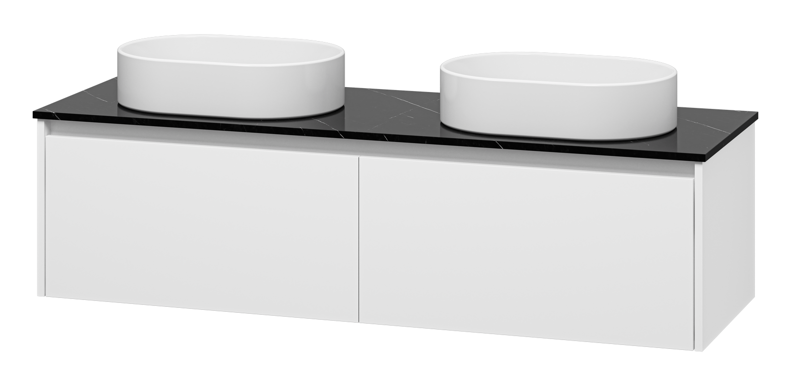 Тумба под раковины Misty Виста 150 подвесная со столешницей черный мрамор