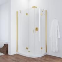 Душевой уголок Vegas Glass AFS-F 90*80 09 01 L профиль золото глянцевое, стекло прозрачное