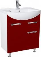 Тумба с раковиной Bellezza Альфа 65 красная с ящиком