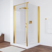 Душевой уголок Vegas Glass EP-Fis 90*100 09 01 L профиль золото, стекло прозрачное