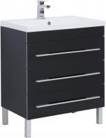 Тумба с раковиной Aquanet Верона 75 черная