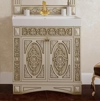 Тумба с раковиной Misty Беатрис 100 бежевая, патина