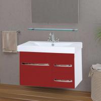 Тумба с раковиной Misty Эмилия 75 подвесная красная