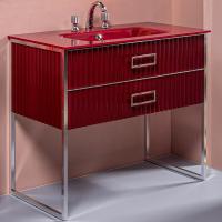Тумба с раковиной Armadi Art Monaco 100 бордо, хром