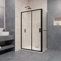 Душевой уголок RGW Passage PA-76-1B (1615-1645)х800х1950 профиль черный, стекло прозрачное