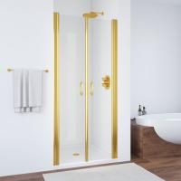 Душевая дверь в нишу Vegas Glass E2P 70 09 01 профиль золото, стекло прозрачное