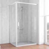 Душевой уголок Vegas Glass ZP+ZPV 110*80 01 01 профиль белый, стекло прозрачное