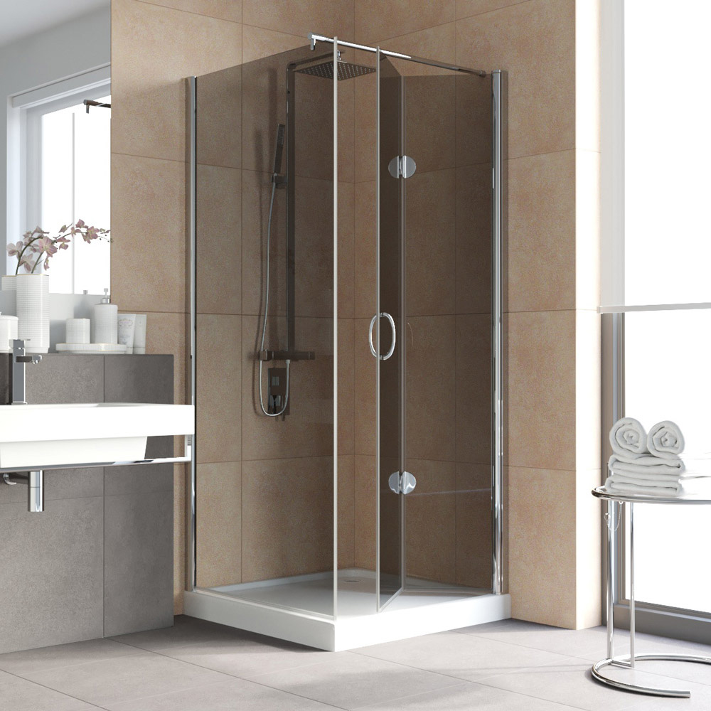 Душевой уголок Vegas Glass GPS-Fis LUX 80*90 08 07 R, профиль глянцевый хром, стекло графит