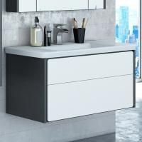 Тумба под раковину Roca Ronda 80 белый глянец, антрацит