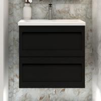 Тумба с раковиной Art&Max Platino 60 подвесная, черная матовая