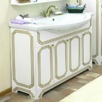 Тумба под раковину Sanflor Каир 120 белая, золотая патина