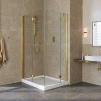 Душевой уголок Vegas Glass AFA-F LUX 120*90 09 01 L профиль золото глянцевое, стекло прозрачное