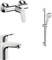Душевой комплект Hansgrohe Focus E2 31517000 + Focus E2 31960000 + душевой гарнитур Crometta 100 Vario 26651400