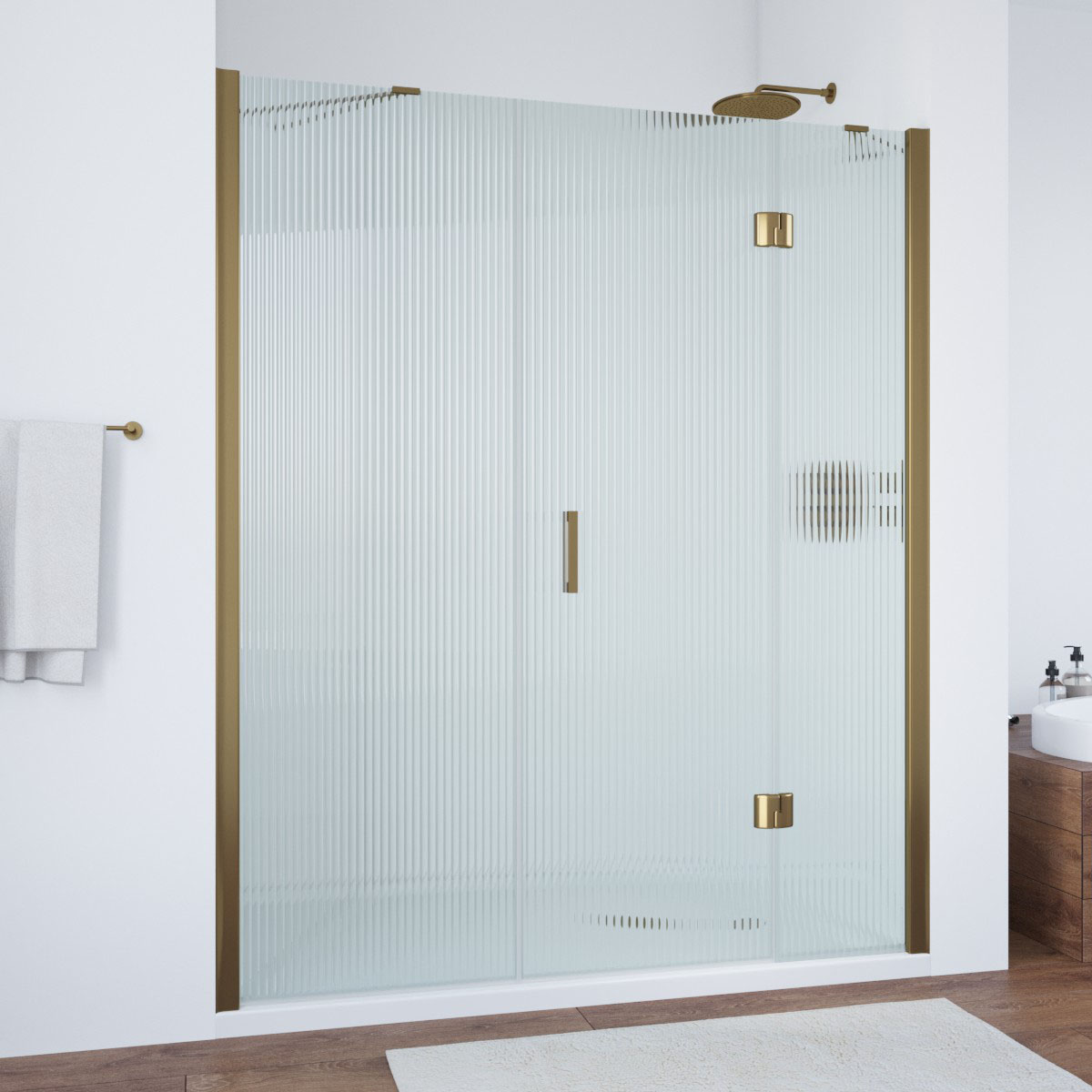 Душевая дверь в нишу Vegas Glass  AFP-F TUR NOVO h1890 180 05 Moru R, профиль бронза, стекло Moru