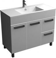 Тумба под раковину Triton Ника 100 R напольная, 2 двери, 2 ящика, белая