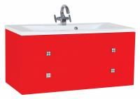 Тумба с раковиной Bellezza Милан 100 красная
