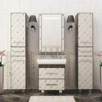 Мебель для ванной Misty Гранд Lux 60 бело-черная кожа cristallo