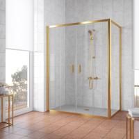 Душевой уголок Vegas Glass Z2P+ZPV TUR NOVO 190*80 09 01 профиль золото глянцевое, стекло прозрачное