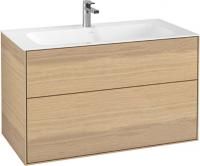 Тумба с раковиной Villeroy & Boch Finion 100 oak veneer, с настенным освещением