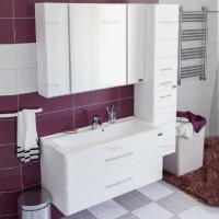 Мебель для ванной СанТа Омега Люкс 100 подвесная белая 2 ящика