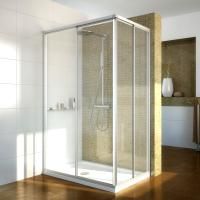 Душевой уголок GuteWetter Practic Rectan GK-422 левая 85x75 см стекло бесцветное, профиль матовый хром