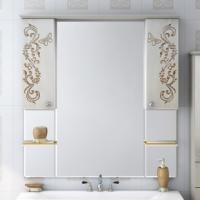 Зеркало-шкаф Misty Бабочка 120 бежевый, патина