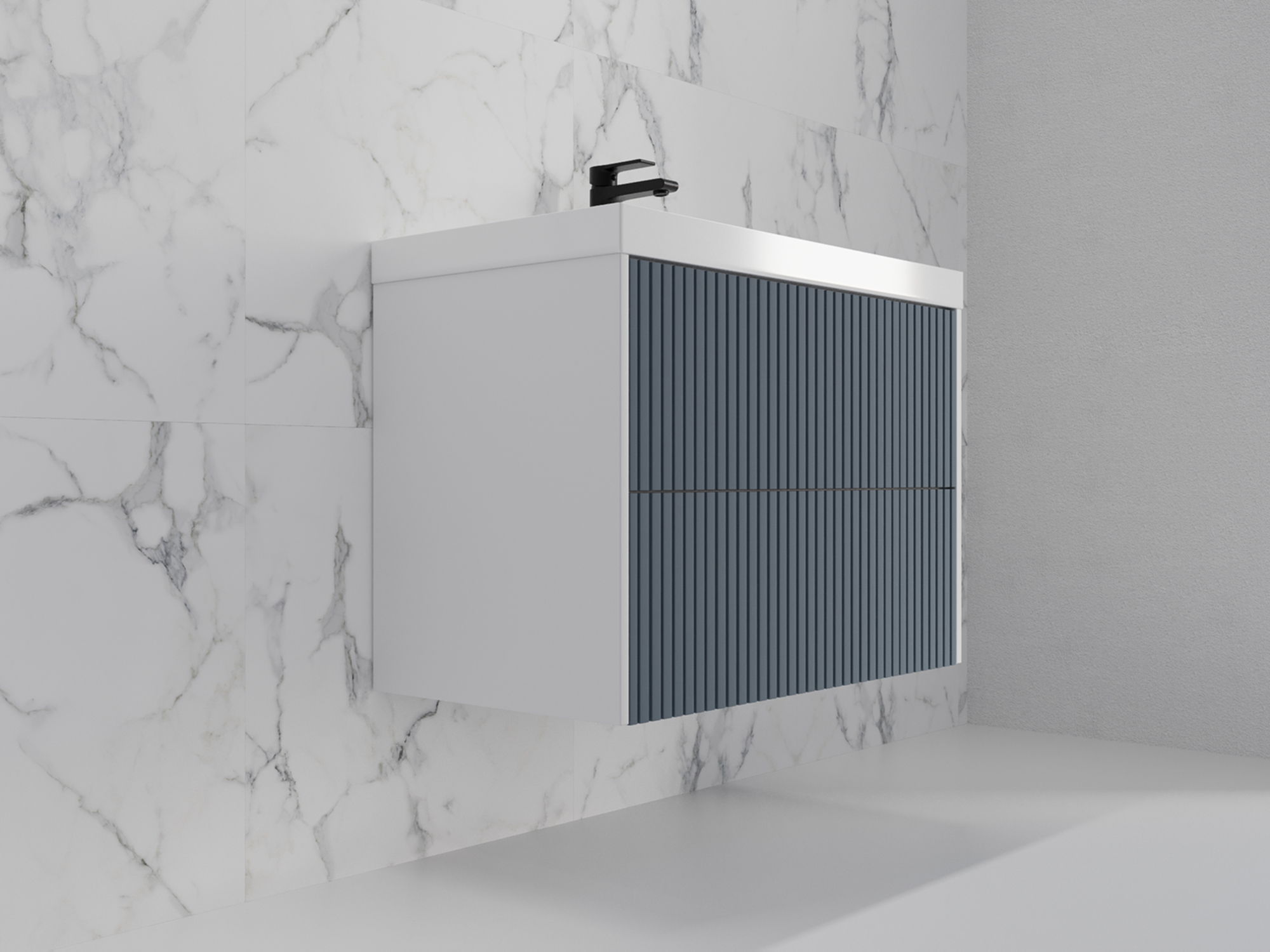 Тумба с раковиной Style Line Стокгольм 80 подвесная, графит софт