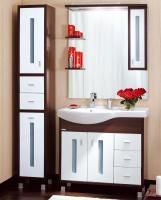 Мебель для ванной Бриклаер Бали 90 венге, белый глянец, L