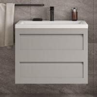 Тумба с раковиной Art&Max Platino 75 подвесная, светло-серая матовая