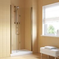 Душевая дверь в нишу Vegas Glass GPS LUX 80 05 crystalvision R профиль бронза, стекло crystalvision