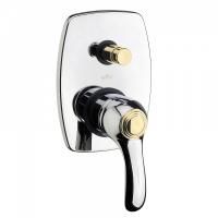 Смеситель для ванны Webert Aurora AU860101017 с внутренней частью, хром/золото