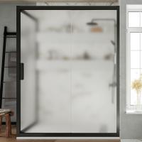 Душевой уголок Stworki Эстерсунд 120x80 см профиль черный матовый, стекло матовое