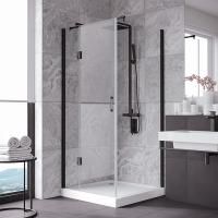 Душевой уголок Vegas Glass AFP-Fis LUX 100*110 02М 01 L профиль черный матовый, стекло прозрачное