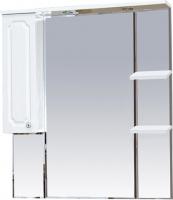 Зеркало-шкаф Misty Александра 85 L белый металлик