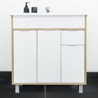 Тумба с раковиной Домино Prime 80 сонома, белая