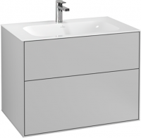 Тумба с раковиной Villeroy & Boch Finion 80 light grey matt lacquer, с настенным освещением