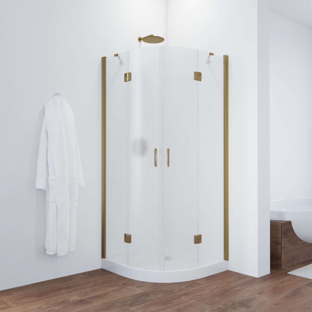 Душевой уголок Vegas Glass AFS TUR NOVO h1890 90 05 10 L, профиль бронза, стекло сатин