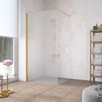 Душевая перегородка Vegas Glass EAF LUX 106 09 10 профиль золото глянцевое, стекло сатин
