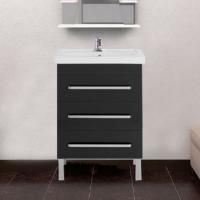 Тумба с раковиной Aquanet Сиена 60 напольная черная