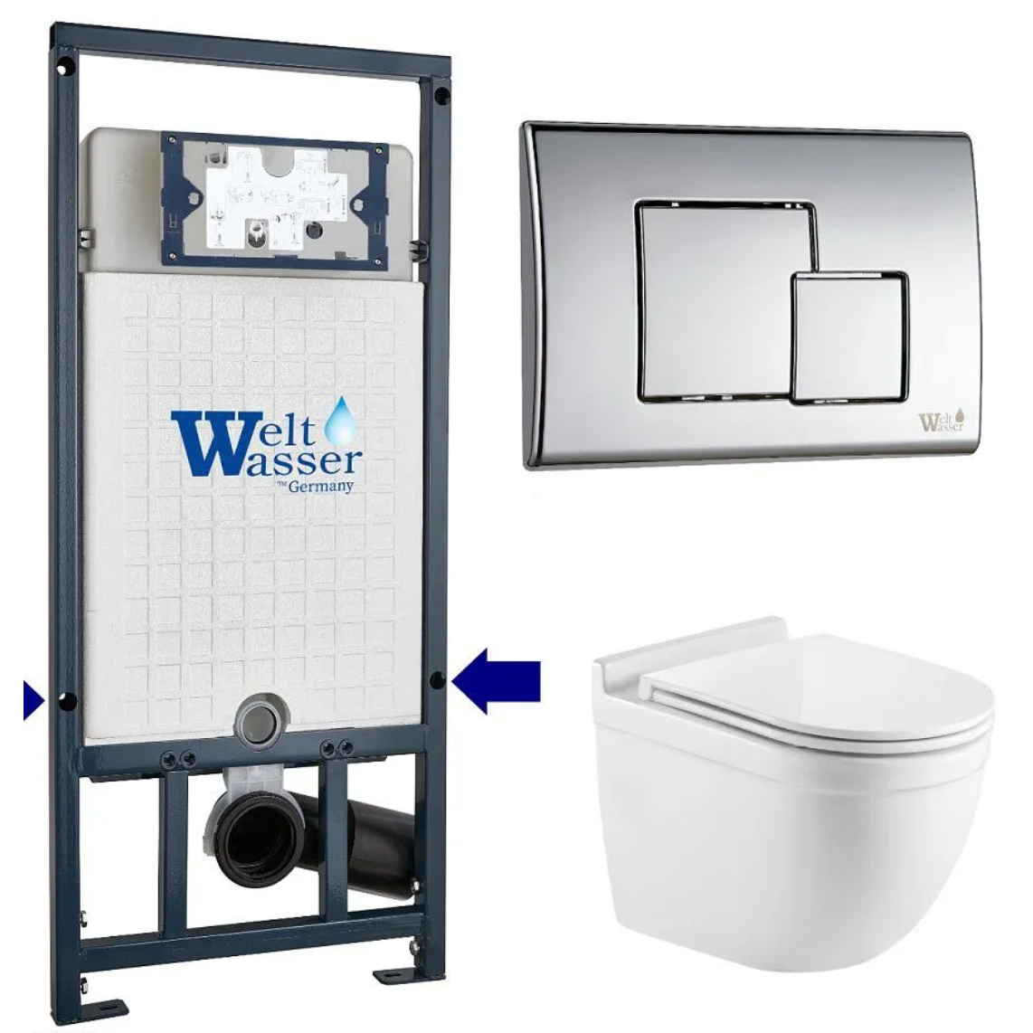 Инсталляция Weltwasser Marberg 507 SE с унитазом Heimbach 043 GL-WT