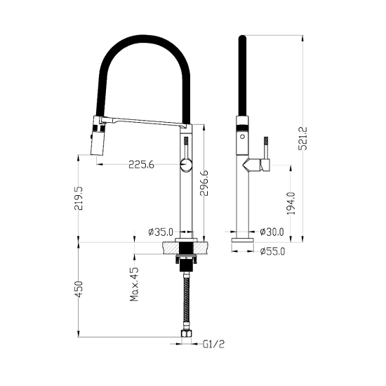 Смеситель для кухни Boheme Uno 114-B