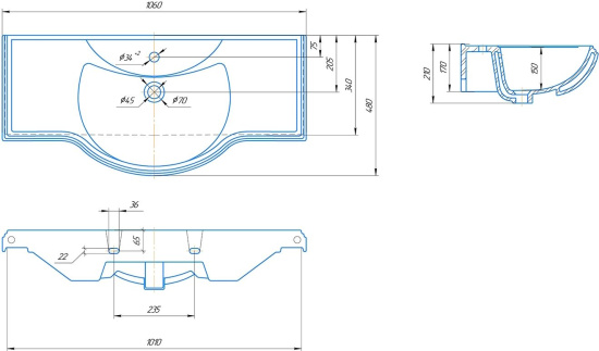 Тумба с раковиной 1MarKa Прованс New 105Н