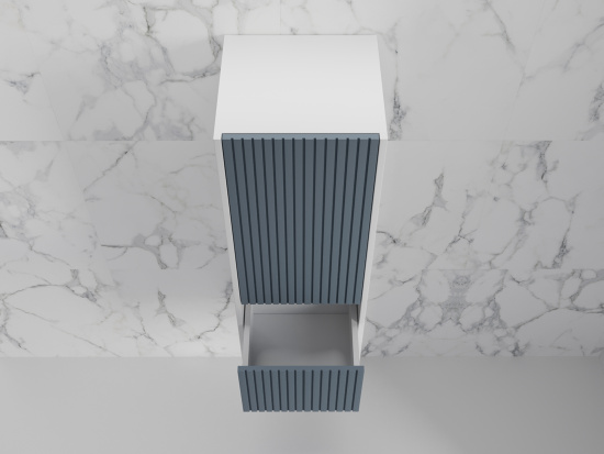 Шкаф-пенал Style Line Стокгольм 2 ящика подвесной, графит софт