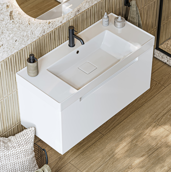 Тумба с раковиной Aqwella Vancouver 100 подвесная, белая