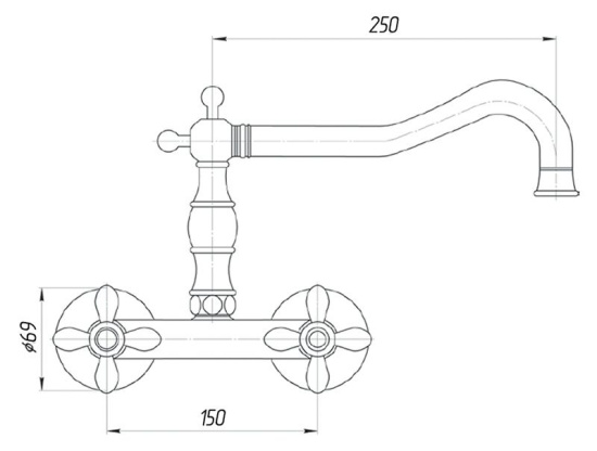 Смеситель для кухни Migliore Princeton Plus ML.CUC-8052.CRDO хром/золото
