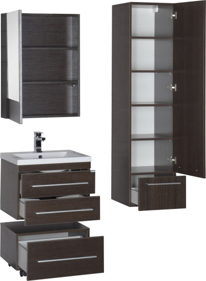 Зеркало-шкаф Aquanet Нота 58 камерино венге